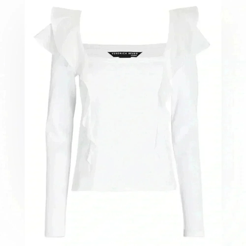 VERONICA BEARD - Gidea Ruffled Poplin Top NWOT - Picture 2 of 9